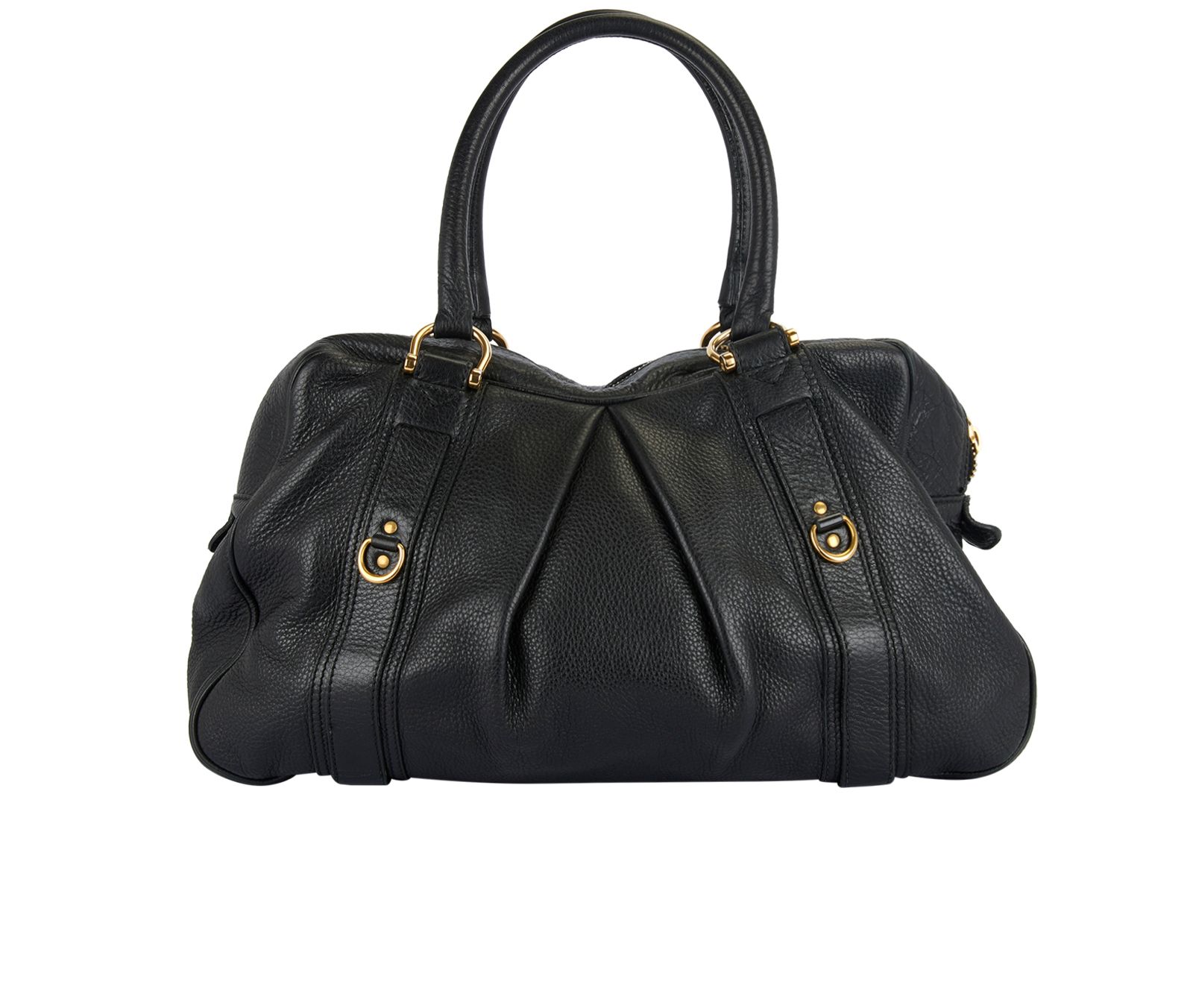 Burberry Bowling Bag, &pound;180, Handbags, Black, Leather, Back view